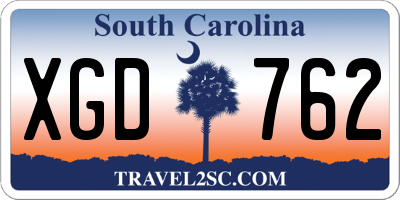 SC license plate XGD762