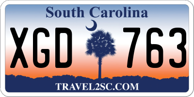 SC license plate XGD763