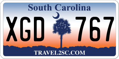 SC license plate XGD767