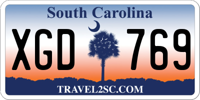 SC license plate XGD769