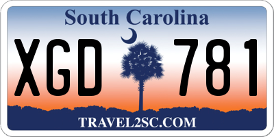 SC license plate XGD781