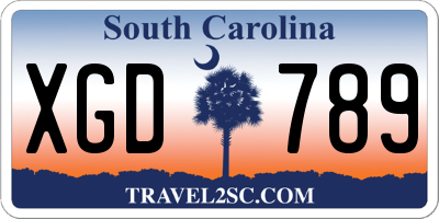 SC license plate XGD789