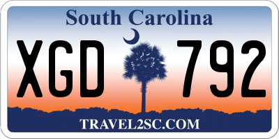 SC license plate XGD792