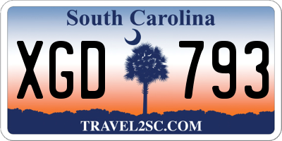 SC license plate XGD793