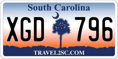 SC license plate XGD796