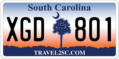 SC license plate XGD801