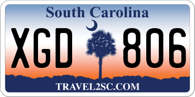 SC license plate XGD806
