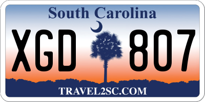 SC license plate XGD807