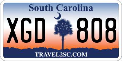 SC license plate XGD808