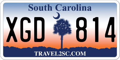 SC license plate XGD814