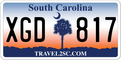 SC license plate XGD817
