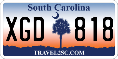SC license plate XGD818