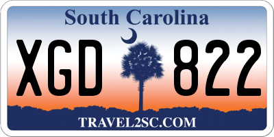 SC license plate XGD822