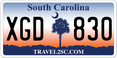 SC license plate XGD830