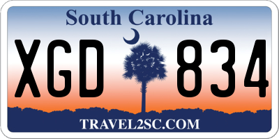 SC license plate XGD834