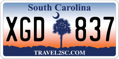 SC license plate XGD837
