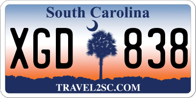 SC license plate XGD838