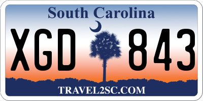 SC license plate XGD843