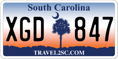 SC license plate XGD847