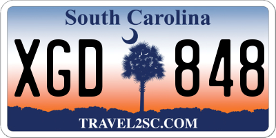 SC license plate XGD848