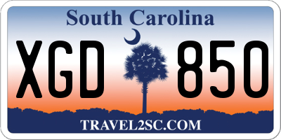 SC license plate XGD850