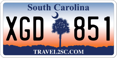 SC license plate XGD851