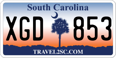 SC license plate XGD853