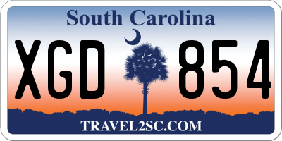 SC license plate XGD854