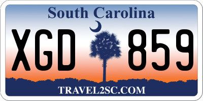 SC license plate XGD859