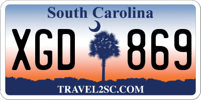SC license plate XGD869