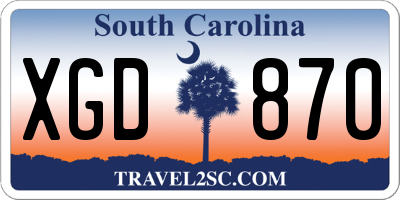 SC license plate XGD870