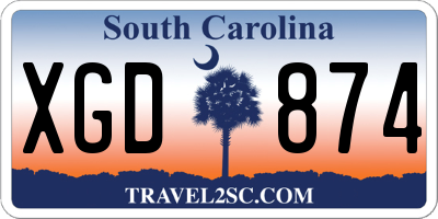 SC license plate XGD874