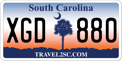 SC license plate XGD880