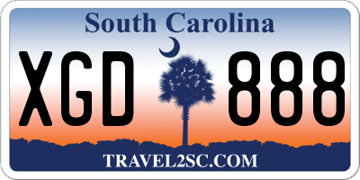 SC license plate XGD888