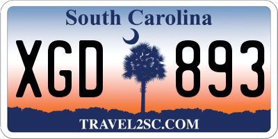 SC license plate XGD893