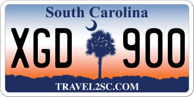 SC license plate XGD900