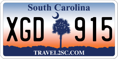 SC license plate XGD915