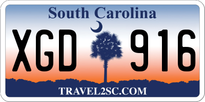 SC license plate XGD916