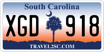 SC license plate XGD918