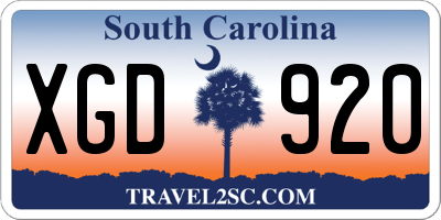 SC license plate XGD920