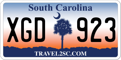 SC license plate XGD923