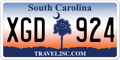 SC license plate XGD924