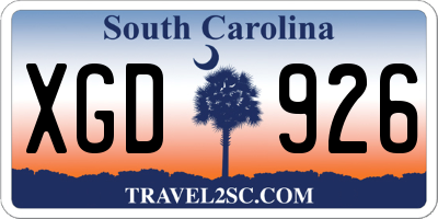 SC license plate XGD926