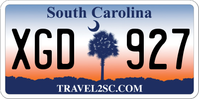 SC license plate XGD927