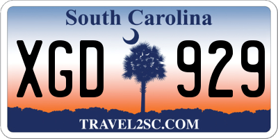 SC license plate XGD929