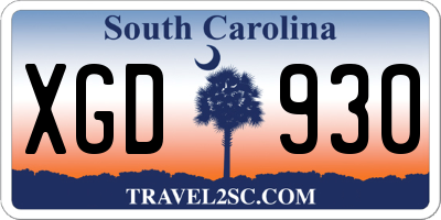 SC license plate XGD930