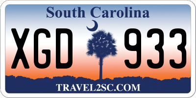 SC license plate XGD933
