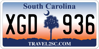 SC license plate XGD936