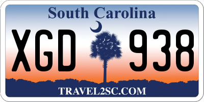 SC license plate XGD938