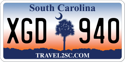 SC license plate XGD940